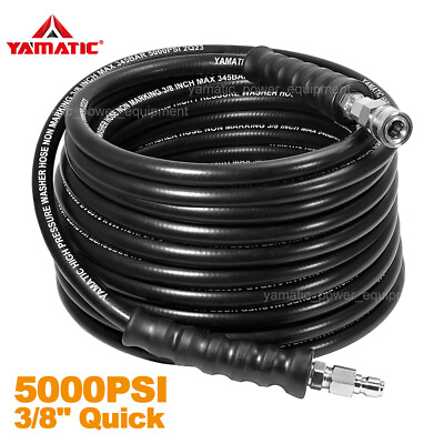 #ad YAMATIC 3 8quot; Pressure Washer Hose Stainless Steel Quick Connector Steel Wire $159.99
