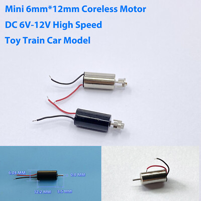 #ad 6mm*12mm DC 6V 9V 12V High Speed Mini Micro Coreless Motor Toy Train Car Model $1.75