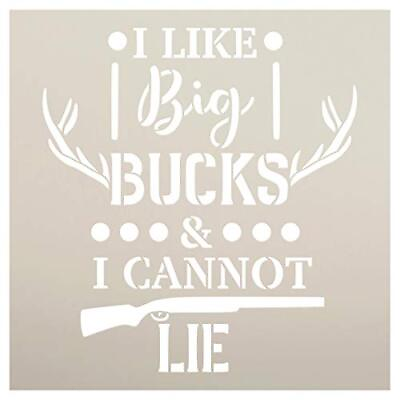 #ad Big Bucks amp; Cannot Lie Stencil by StudioR12 DIY Deer Nature Hunt Home Decor... $18.87