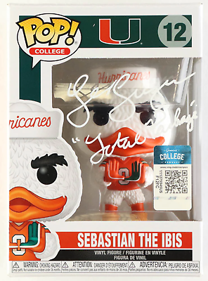 #ad Lex Luger Signed JSA Miami Hurricanes #12 Sebastian The Ibis Funko Pop Vinyl C $76.00