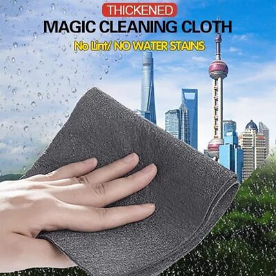 #ad 10PCS Thickened Magic Glass Cleaning Cloth Dishcloth Lint Free Rag Polish Cloth $7.51