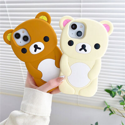 #ad For iPhone 11 12 13 14 Pro Max Cartoon Bear Cute Silicone Soft Phone Case Cover $9.29