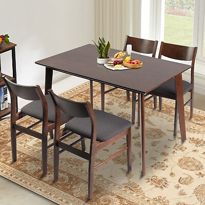 #ad VILOBOS 4PC Dining Room Set Wooden Table Chair Breakfast Seat Kitchen Restaurant $379.99