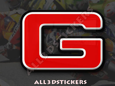 #ad 3D Stickers Resin Domed LETTER G Color Red 25 mm 1 inch Adhesive Decal $3.99