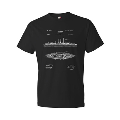 #ad Navy Battle Ship Shirt Naval Warship Destroyer Blueprint Sailor Gift $26.95