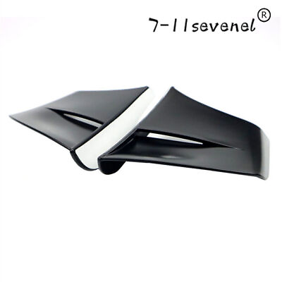 #ad Side Fairing Spoiler Trim Cover Glossy Black Motorcycle Winglet Aerodynamic Wing $46.69