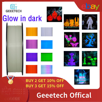 #ad Geeetech PLA Filament 1KG 1.75mm Glow in night for 3D Printer Luminous $20.89