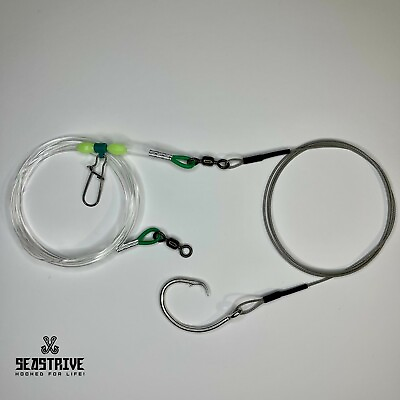 #ad SeaStrive Shark Rig Cable Mono Surf Leader $14.99