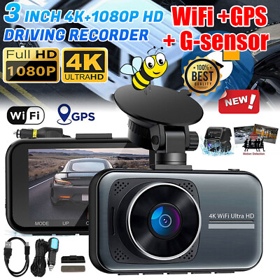 #ad Dash Camera Front and Rear 4K Dash Cam For Cars Built In WiFi amp; GPS G sensor $19.94