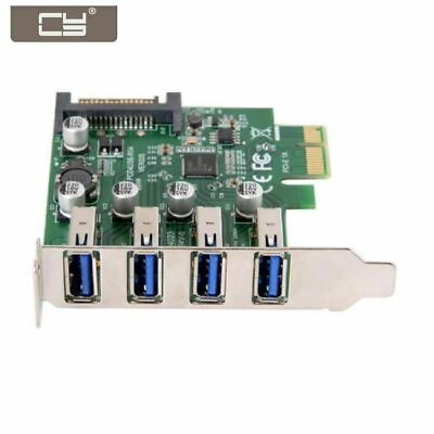 #ad 4Ports PCI E to USB 3.0 HUB PCI Express Expansion Card Adapter 5Gbps Low Profile $15.72