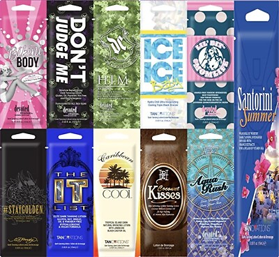 #ad 10 Assorted BRONZER Indoor Tanning Lotion .FREE SHIPPING BEST SELLER $13.43