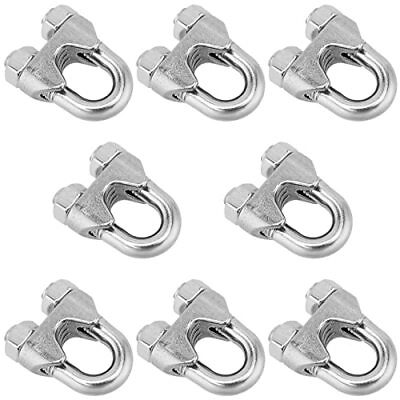 #ad FUNSUEI 8 PCS 1 2 Inch M12 Wire Rope Cable Clamps 304 Stainless Steel Cable C... $26.98