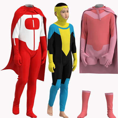 #ad #ad Invincible Mark Grayson Jumpsuit Set Cosplay Costume Omni Man Atom Eve Bodysuit $30.49