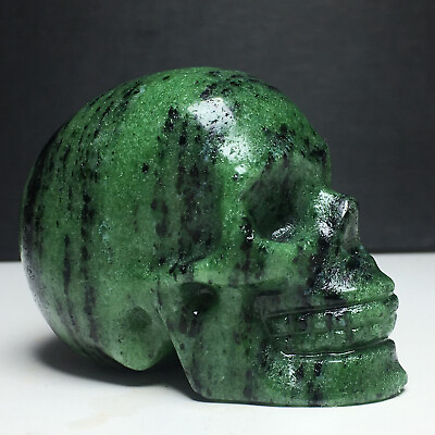 #ad 240g Natural Crystal Specimen. RUBY ZOISITE. Hand Carved The Exquisite Skull $48.99