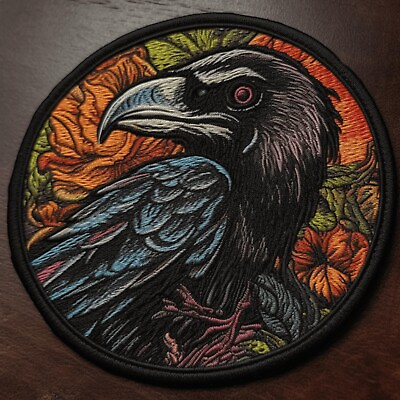 #ad Raven Patch Iron on Applique Bird Animal Prophecy Transformation Nature $4.87