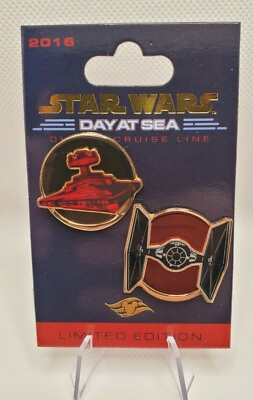 #ad STAR WARS DAY AT SEA IMPERIAL EMPIRE SHIPS STAR DESTROYER amp; TIE FIGHTER PINS DCL $19.95