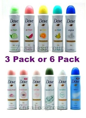 #ad Dove Deodorant Spray 48H Anti perspirant 150ml 3 PC OR 6 PC Pick From 15 Kinds $16.99