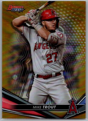 #ad 2022 Bowman#x27;s Best Gold Refractor 50 Mike Trout #14 Los Angeles Angels $59.95
