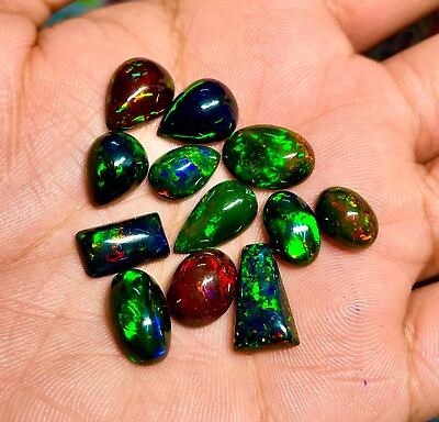 #ad #ad AAA quality Natural Black Opal Loose Gemstones Cabochons Lot Ethiopian Opals $13.67