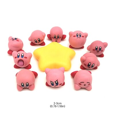 #ad 10Pcs Kirby Star Cartoon Anime Figure Model PVC Superposition Doll Toy Set $13.99