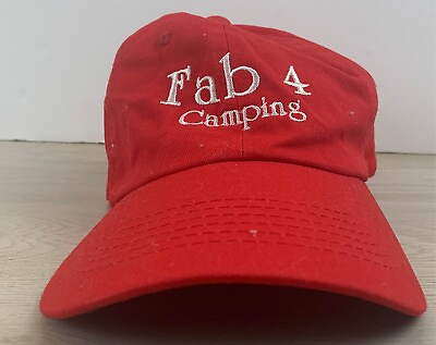 #ad Fab 4 Camping Hat Red Adjustable Hat Adult Red OSFA Adjustable Hat $5.39