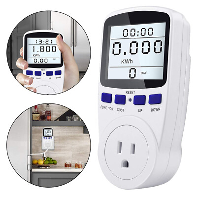 Digital Outlet Power Saving Meter Energy Monitor Volt Watt Voltage Amps Analyzer $12.39