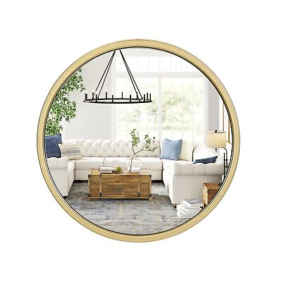 #ad RiteSune Round Gold Wall Mirror 14quot; for Vanity Bathroom Bedroom Entry Dining ... $51.59