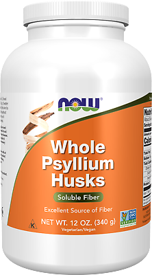 #ad NOW Supplements Whole Psyllium Husks Soluble Fiber 12 Ounce $14.99