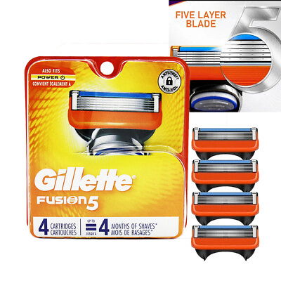 #ad for Gillette Fusion 5 Razor Blades refills Pack of 4 Razor Cartridges Sealed $12.99
