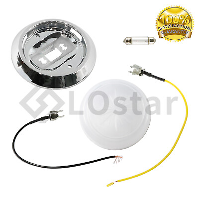 #ad Round Dome Light Base amp; Lens w Bulb amp; Wire leads for Most 71 81 Chevrolet Cars $30.00