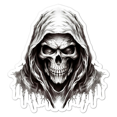#ad Grim Reaper Death Skull Vinyl Decal Sticker Indoor Outdoor 3 Sizes #11038 $5.95