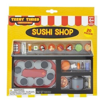 #ad Teeny Tinies SUSHI SHOP Mini Play Set 1:12 Scale 20 Pieces Accessory Pack WWE $26.99