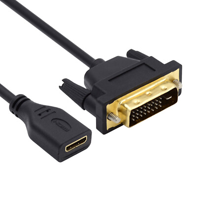 #ad Cablecc DVI Male to Micro HDMI 1.4 Type D 4K Female Extension Cable for Computer $7.83