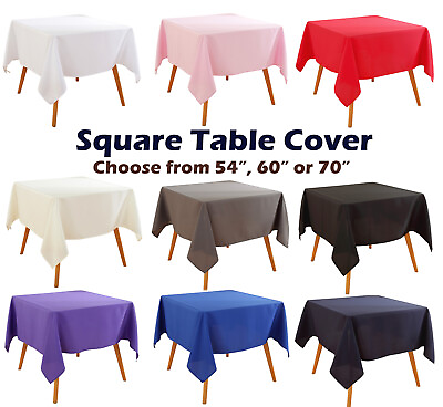 #ad Square Tablecloth Table Cover Party Wedding Linen $9.89