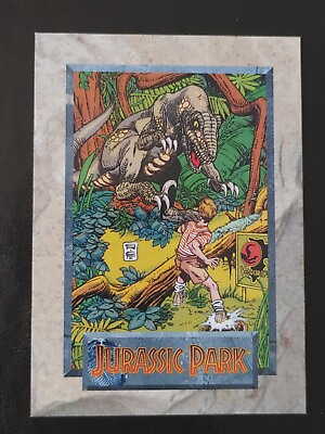 #ad 💥🦖Jurassic Park Velociraptor Attacks Tim 5 of 9 Topps Trading Card USA 1992💥 $8.99