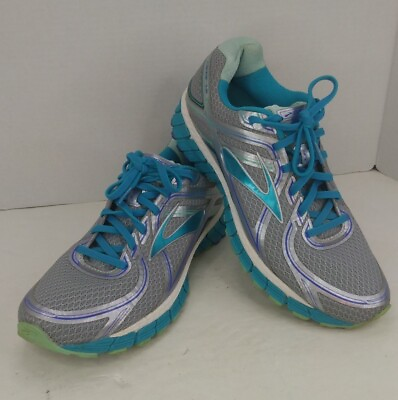 #ad Women#x27;s Brooks Size 10.5 GTS 16 Edition Sneakers Flextra Sole Gray Teal White $19.99