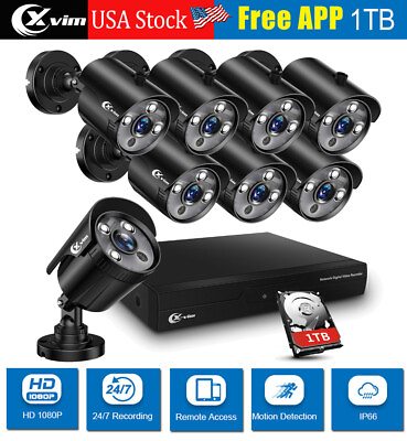 #ad XVIM 8CH 1080P Outdoor Security Camera System CCTV Waterproof Night owl Vision $139.99