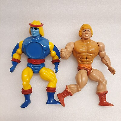 #ad Masters of the Universe He Man Soft Head amp; Cyclone Action Figure Taiwan 1982 toy $28.00