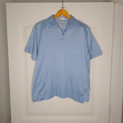 #ad Peter Millar Crown Cool Shirt Men’s Size Large Blue Performance Stretch Golf $14.79