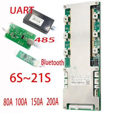 #ad 6S 21S 80A 200A Li ion LiFePo4 with Bluetooth RS485 Smart Battery BMS Board APP $156.75