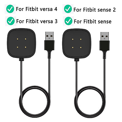 #ad 2Pcs Wireless Charger For Fitbit Sense 2 Versa 4 3 Watch USB Fast Charging Dock $7.64