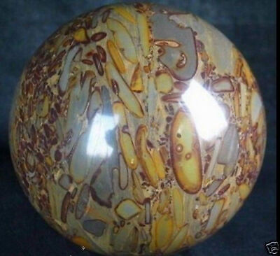 #ad 1PCS Bamboo Stone Sphere Crystal Rock Ball HealingRock 100mm stand $38.00