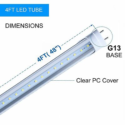 #ad F32T8 LED Replacement Tube Light Double End Powered Ballast Bypass Frosted Lens $473.00