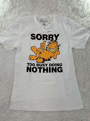 #ad Garfield T shirt Nickelodeon Cartoon Big Kid’s Big Face Logo T Short Sleeve Sz M $9.99