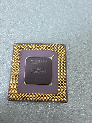 #ad Intel Pentium Socket 7 CPU SY016 A80502166 166MHz Ceramic Vintage Processor GOLD $17.85