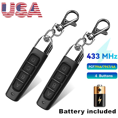 #ad 2X Universal 433MHz Electric Cloning Remote Control Key Fob For Gate Garage Door $7.88