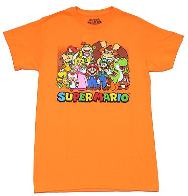 #ad Super Mario Brothers Adult New T Shirt Giant Character Group Over Colorful $26.98