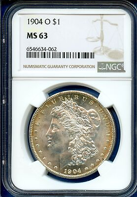 #ad 1904 O NGC MS63 Morgan Silver Dollar $1 US 1904 O MS 63 Semi PL Obv DMPL Rev $154.95
