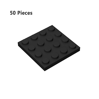 #ad Part 3031 Plate 4X4 Black Building Pieces BULK LOT Bricks Parts 50 PCS $16.69