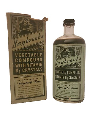 #ad Very Rare Apothecary Saybrooks Vegtable Tonic With Vitamin B1 Crystals $70.00